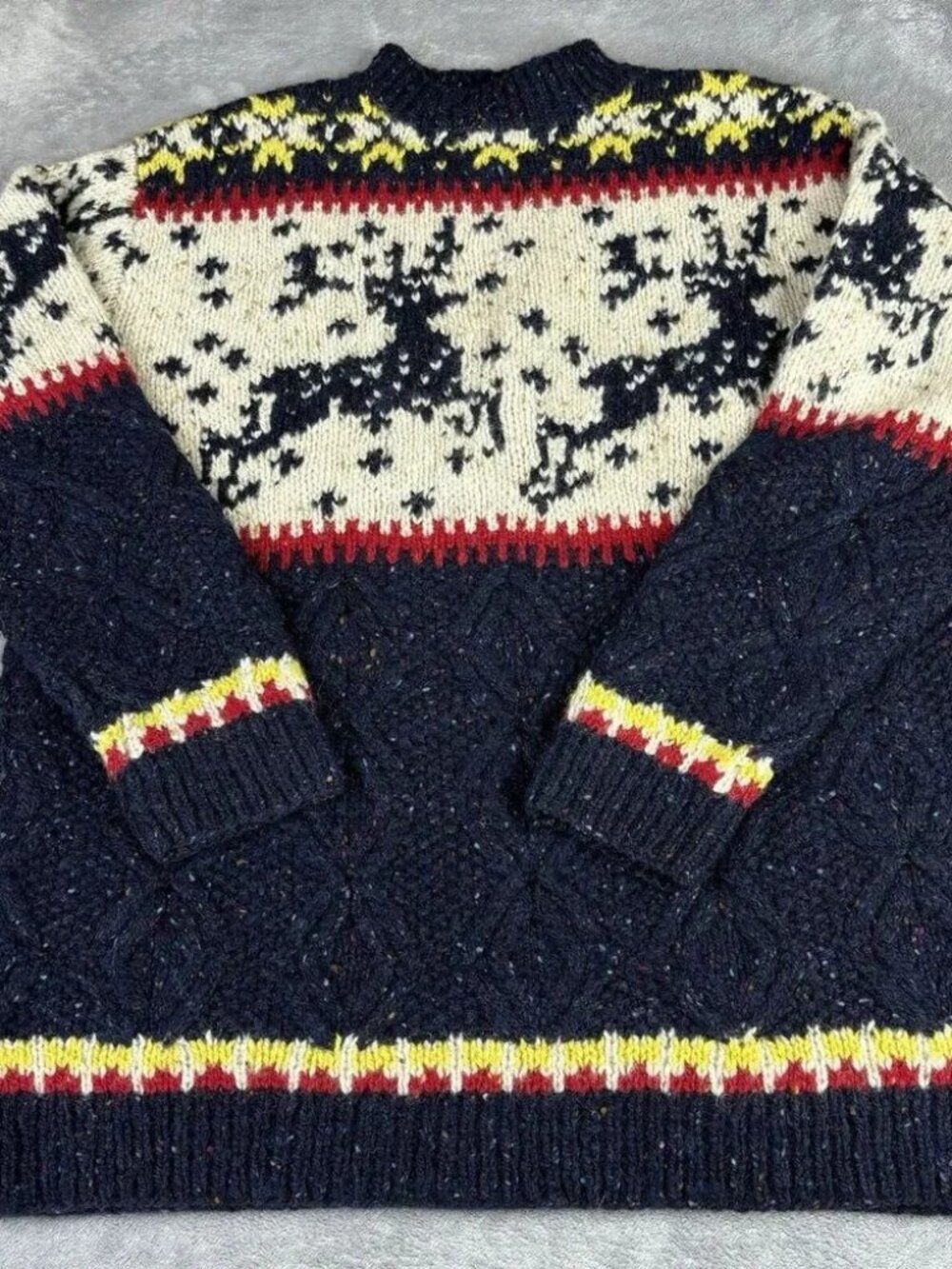 Classic Nordic America Wool Hand-Mock Turtle Neck Sweater
